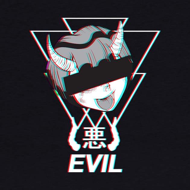 Evil Anime Girl Japanese Aesthetic EGirl Otaku by wbdesignz